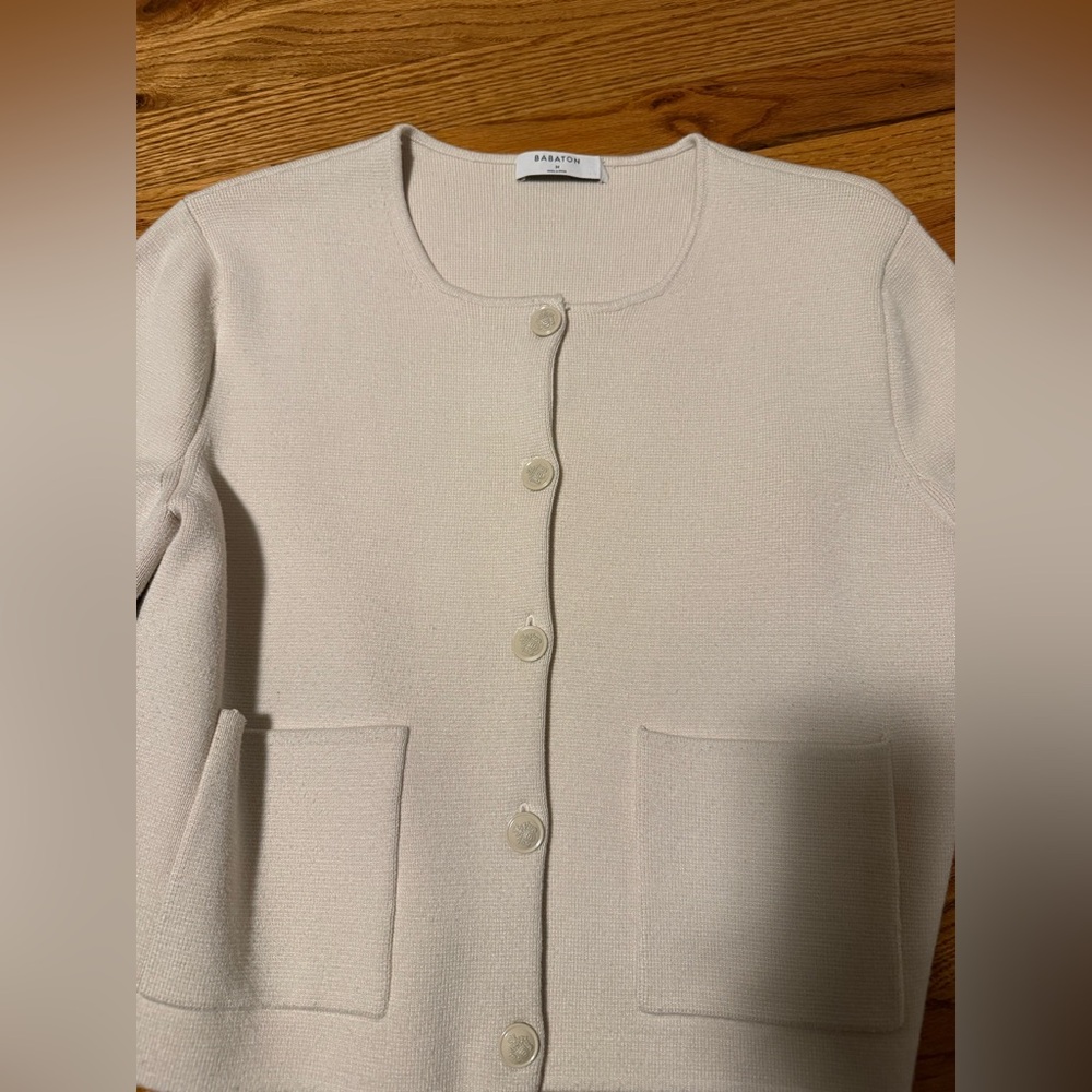 Aritzia Babaton Notable cardigan - matte pearl, M - Picture 5 of 9